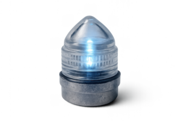 Blue warning light flashing signal beacon transparent background