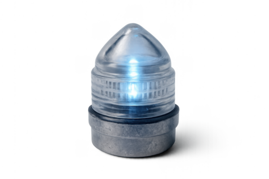 Blue warning light flashing signal beacon transparent background