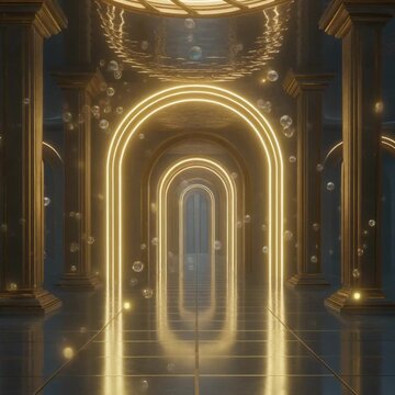 futuristic neon liminal space