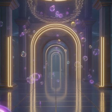 futuristic neon liminal space