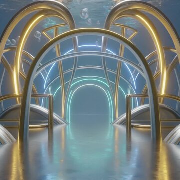 futuristic neon liminal space