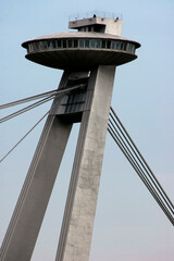 A view of the UFO Observation Deck in Bratislava, Slovakia.
