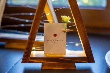 Postcard with mothers day greetings in russian before new years eve © Georgy