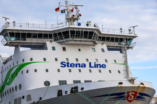 Kiel, Germany - 01. December 2025: Stena Line ferry arriving at Kiel port Germany