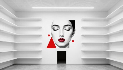 Minimalist Room Featuring Striking Mural