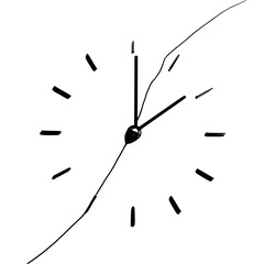 Is time running out? a minimalist illustration of a person walking under a clock, pondering life choices