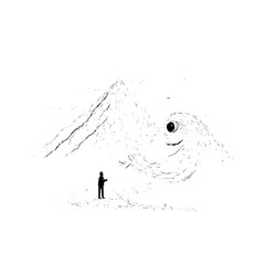 Is this the end or just the beginning? a lonely figure amidst smoke and mystery, what do you think is happening?