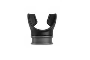 Scuba diving regulator mouthpiece black plastic isolated