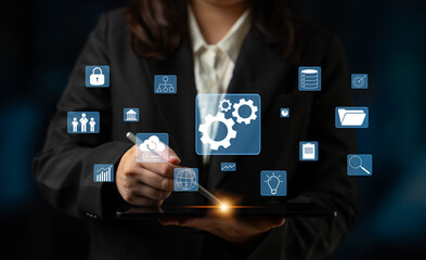 A concept of business operations and enterprise system integration. The components of a company...