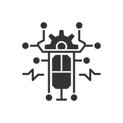 AI Voice Generator Icon - Microphone With Gear Icon