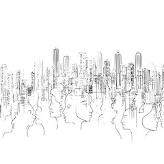 City whispers: where dreams are built and faces tell stories of ambition and resilience in the urban landscape