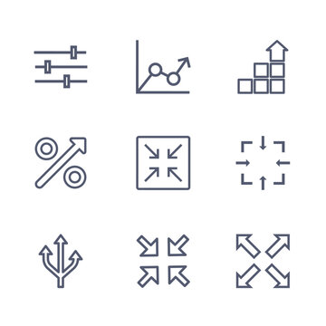 Metrics & Navigation, Misc Arrows and Chart Elements Icons