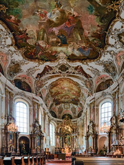 Mainz, Germany. Interior of Church of St. Augustin. The church was built from 1768 to 1771.