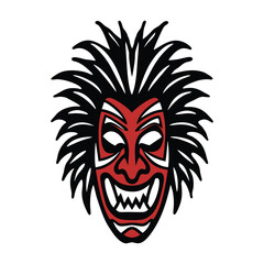 Stylized Tribal Mask Vector Illustration