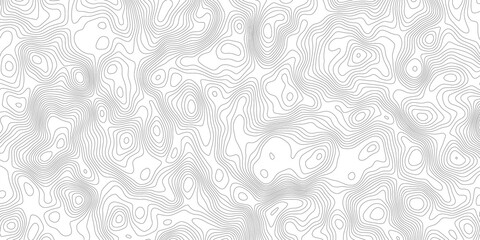 Abstract wavy curve geography topography lines contours map background. Topography white wave lines vector background.	