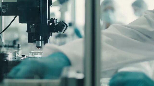 Medium shot of technician visually inspecting aluminum diecast for surface defects under bright lighting in an industrial setting.