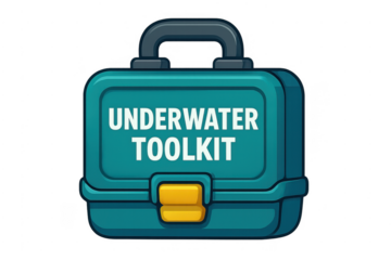 Underwater toolkit vector illustration for equipment repair