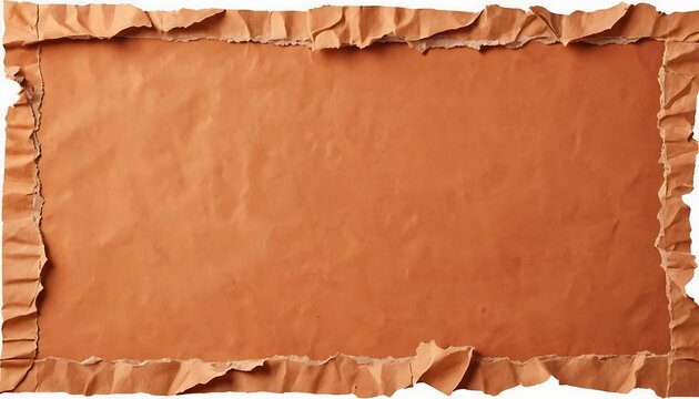 A rectangle of textured brown paper with torn edges, creating a frame effect