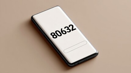 Mobile phone screen showing temporary authentication code for secure login. Two-factor verification and cybersecurity protection in simple modern digital interface