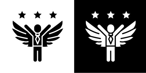 Empowerment Wings  Icon Set White Style Collection
