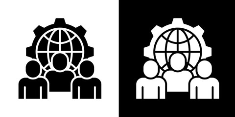 Cross Cultural Team  Icon Set White Style Collection
