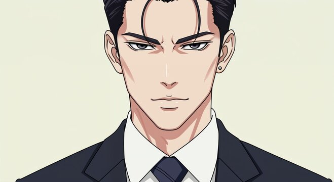 Portrait of a Confident Man: A focused gaze of a man in formal wear, showcasing poise and elegance. 