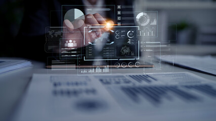 A comprehensive business intelligence dashboard for data analysis. The interface displays global metrics, team performance charts, and financial reports for strategic planning. Fermion