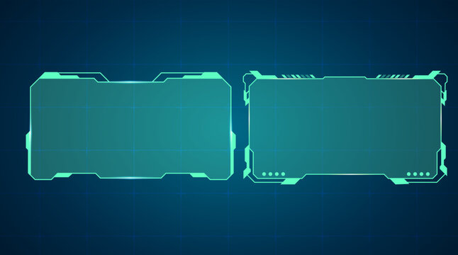 HUD Glowing Border Boxes &ndash; Blue glowing borders for high-tech layouts.