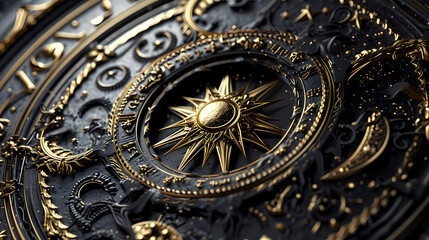 ancient golden celestial mechanism detail