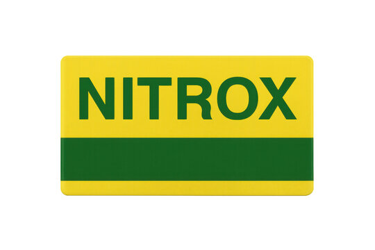 Nitrox enriched air diving gas cylinder label