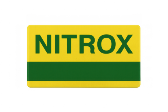 Nitrox enriched air diving gas cylinder label