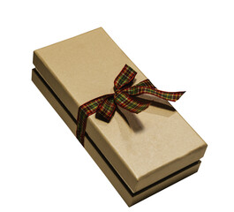 Beautiful beige gift box isolated