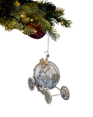 New Years toy in the form of a carriage isolated