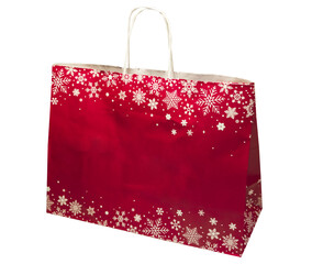 Red paper shopping bag isolated