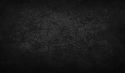 Dark grey textured background. Black slate of concrete and cement. Wallpaper rustic surface. Graphic element for website. Space for text. Realistic vector illustration