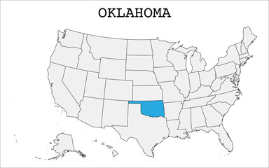 USA map with Oklahoma states highlight stock image, Vector Oklahoma states map