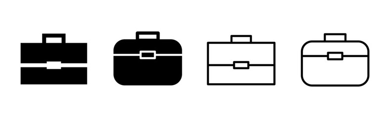 Briefcase icon set. suitcase icon. luggage symbol.