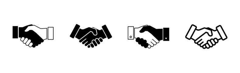 Obraz premium Handshake icon set. business handshake. contact agreement