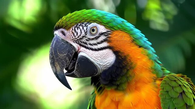 Vibrant macaw parrot close up portrait tropical avian wildlife