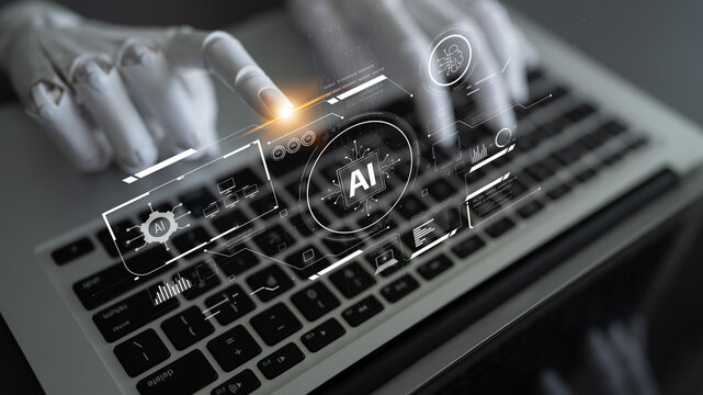 AI system interacting with artificial intelligence interface, processing data, executing algorithms, and enhancing automation with advanced artificial intelligence functions. Latch