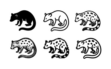 Stylized animal silhouettes in diverse artistic styles