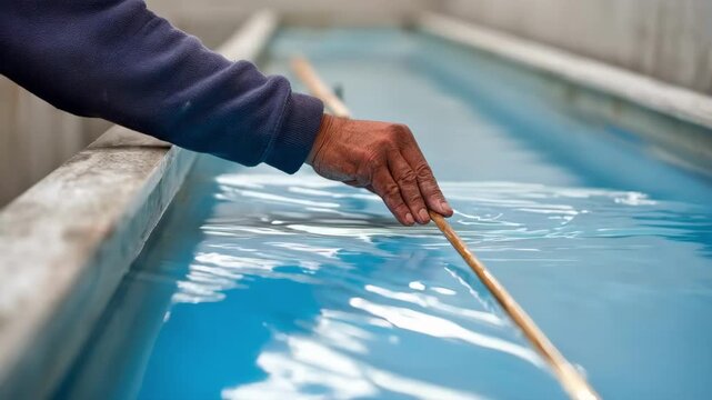 Medium shot of a technician applying nanocomposite coating on a metal mold to enhance surface smoothness and durability for industrial use