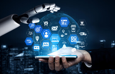 Artificial intelligence assisted marketing online enhances digital marketing campaigns, PPC ads, SEO optimization, and social media engagement for effective business growth. Entice