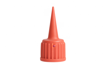Plastic glue dispenser nozzle cap with pointed tip