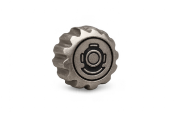 Vintage diving helmet metal icon on transparent background