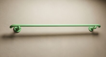 Pastel green grab bar offers safety and stability in bathroom environments