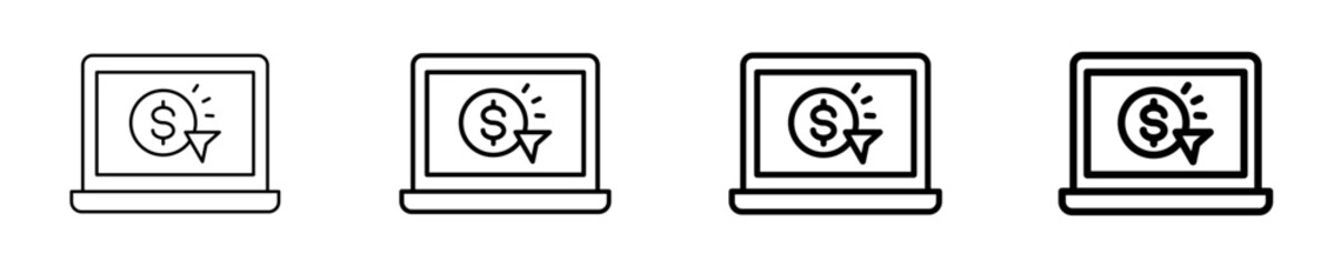 Pay Per Click  Icon Set Different Style Collection