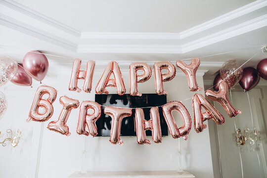 Happy birthday balloon letters for party celebration