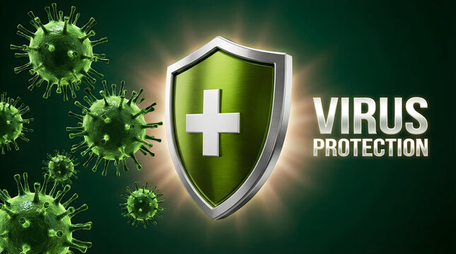Virus protection shield with pathogen cells offers strong immune defense now - Powered by Adobe