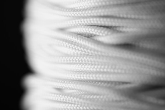 Close up of reflective tent or camping rope